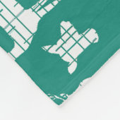 White Rustic Deer on Blauwgroen Fleece Blanket Deken (Hoek)