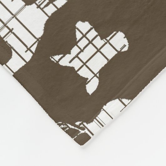 White Rustic Deer on Brown Fleece Blanket (Hoek)