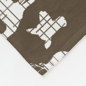 White Rustic Deer on Brown Fleece Blanket Deken (Hoek)