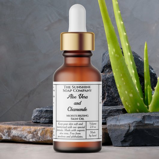 White rustic dropper or cosmetics bottle label