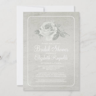 White Rustic Floral/Flower Vrijgezellenfeest Invit Kaart