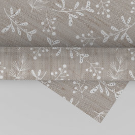 White Rustic Floral Kerstmis Cadeaupapier