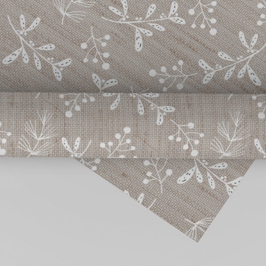 White Rustic Floral Kerstmis Cadeaupapier
