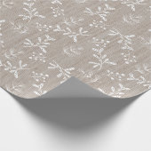 White Rustic Floral Kerstmis Cadeaupapier (Hoek)