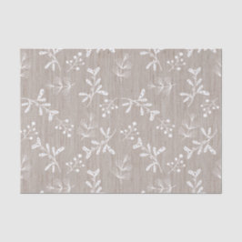 White Rustic Floral Kerstmis Tissuepapier