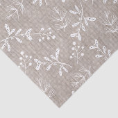 White Rustic Floral Kerstmis Tissuepapier (Detail)