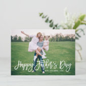 White Rustic Hand Lettering Happy Vaderdag Kaart (Staand voorkant)