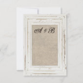 White Rustic Lijst & Burlap RSVP-kaart RSVP Kaartje (Achterkant)
