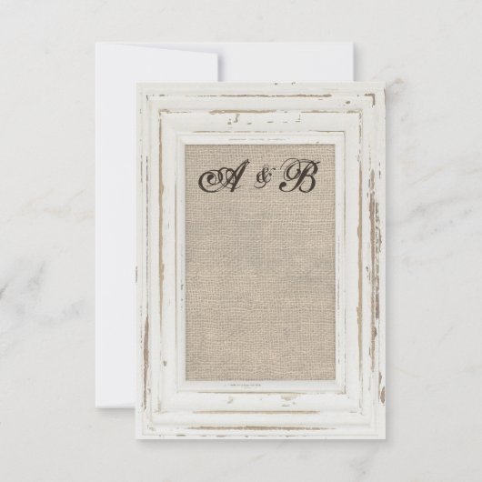 White Rustic Lijst & Burlap RSVP-kaart RSVP Kaartje (Achterkant)