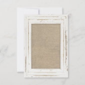 White Rustic Lijst Burlap Wedding RSVP-kaart RSVP Kaartje (Achterkant)