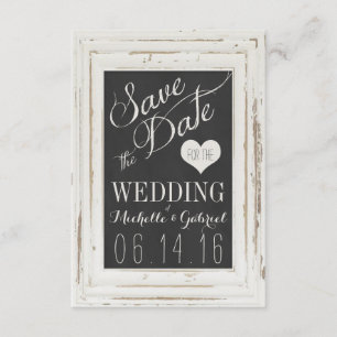White Rustic Lijst Chalk Typografie Save the Date