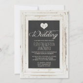 White Rustic Lijst Chalk Wedding Invitation Kaart (Voorkant)