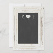 White Rustic Lijst Chalk Wedding Invitation Kaart (Achterkant)