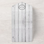 White Rustic Monogram Wedding All In One Uitnodiging (Buitenkant)