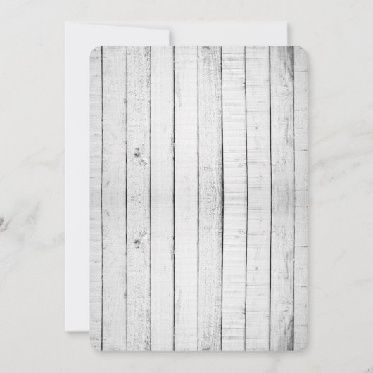 White Rustic Monogram Wedding Uitnodiging (Achterkant)