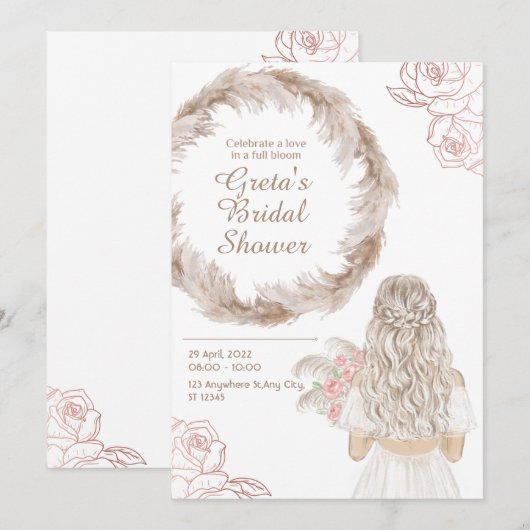 White Rustic Vrijgezellenfeest Kaart (Voorkant / Achterkant)