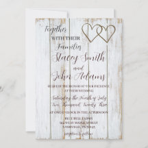 White Rustic Wedding Invitation