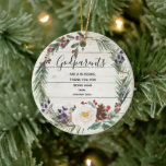 White Rustic Winter Flowers Godouders Christmas Keramisch Ornament<br><div class="desc">Holy Winter Flowers Godouders Christmas Ornament Can be change into any text</div>