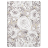 White Rustic Winter Rozen Shabby Chic Kraft Klembord (Achterkant)
