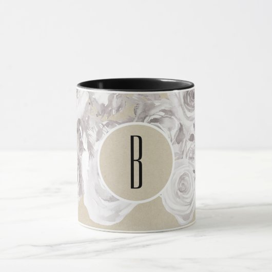 White Rustic Winter Rozen Shabby Chic Kraft Mok (Midden)