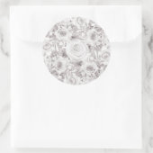 White Rustic Winter Rozen Wedding Elegant Favor Ronde Sticker (Tas)