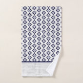 White Rustic Wood Beach House Lake Navy Blue Bad Handdoek (Handdoek)