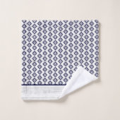 White Rustic Wood Beach House Lake Navy Blue Bad Handdoek (Wasdoekje)