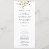 White Sage Blush Elegant Floral Wedding Ceremony Programmakaart (Achterkant)