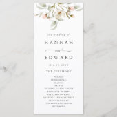 White Sage Blush Elegant Floral Wedding Ceremony Programmakaart (Voorkant)