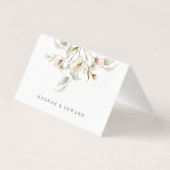 White Sage Blush Elegant Floral Wedding Place Card Kaart (Achterkant)