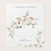 White Sage Blush Elegant Floral Wedding Place Card Kaart (Buitenkant ongevouwen)