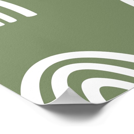 White/Sage Boho Rainbows Nursery Decor Poster (Hoek)