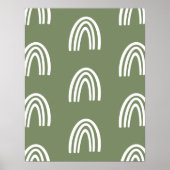 White/Sage Boho Rainbows Nursery Decor Poster (Voorkant)