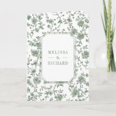 White Sage Green Chinoiserie Crest QR Code Wedding (Voorkant)