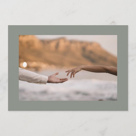 White Sage Green Collage Multi foto bruiloft Save The Date (Achterkant)