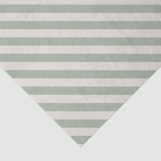 White Sage Green Diagonal Striped Tissuepapier (Detail)
