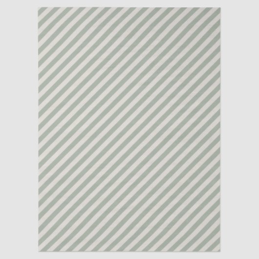 White Sage Green Diagonal Striped Tissuepapier (Voorkant)