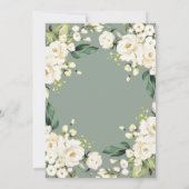 White Sage Green Floral Celebration of Life Kaart (Achterkant)