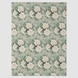 White Sage Green Floral Gift Tissuepapier