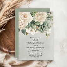 White Sage Green Floral Gold 90e verjaardag
