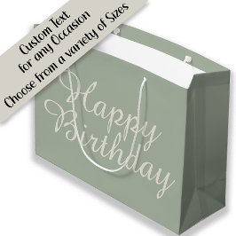 White Sage Green Happy Birthday Gift Groot Cadeauzakje