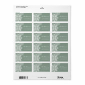 White Sage Snowflakes Vakantie Retour Adres Etiket (Full Sheet)