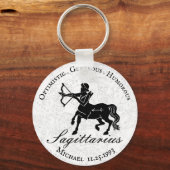 White Sagittarius Zodiac Sign Astrology Custom Sleutelhanger (Voorkant)