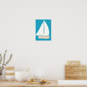 White Sailboat Poster (Keuken)