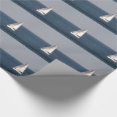 White Sailboat Wrapping Paper Cadeaupapier (Hoek)