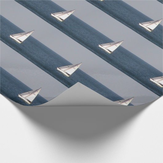 White Sailboat Wrapping Paper Cadeaupapier (Hoek)