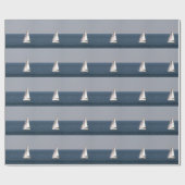 White Sailboat Wrapping Paper Cadeaupapier (Vlak)
