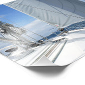 White Sailboot Deck Closeup Foto Afdruk (Hoek)