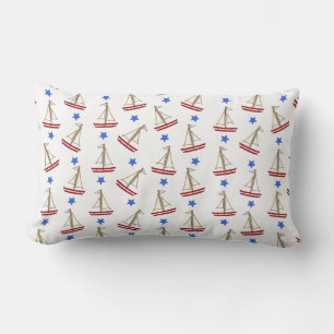 White Sailboot Pillow Kussen