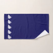 White Sailing Yachts op Navy Blue Bad Handdoek (Handdoek)